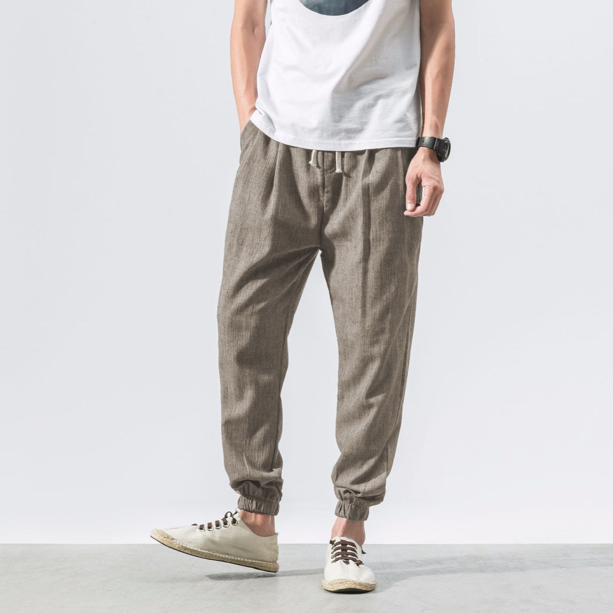 Summer Men Japan Samurai and Thai Wide Leg Ice Silk Pants
